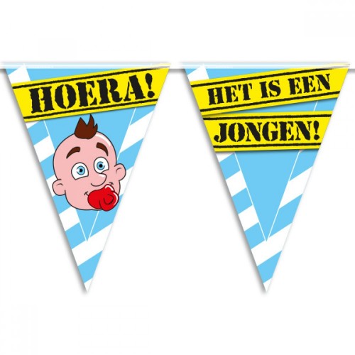 Vlaggenlijn Hoera een jongen 10 mtr