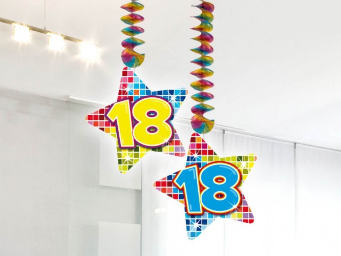 Hangdecoratie Birthday Blocks 18 2 stuks