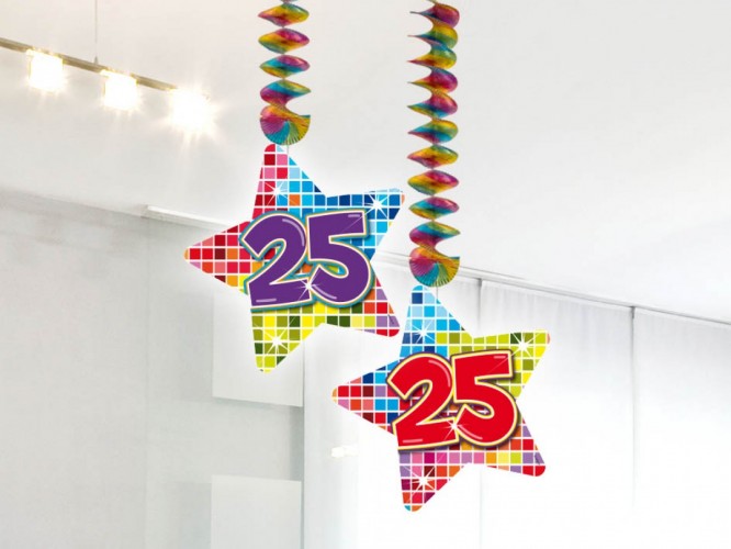 Hangdecoratie Birthday Blocks 25 2 stuks