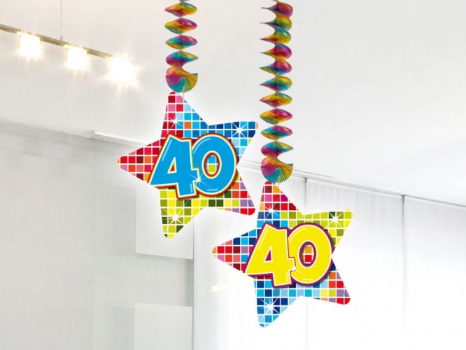 Hangdecoratie Birthday Blocks 40 2 stuks