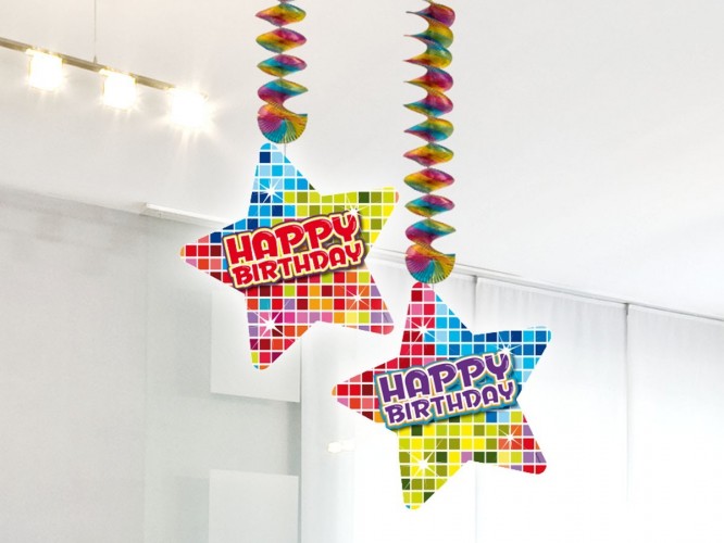 Hangdecoratie Birthday Blocks Happy Birthday 2 stuks