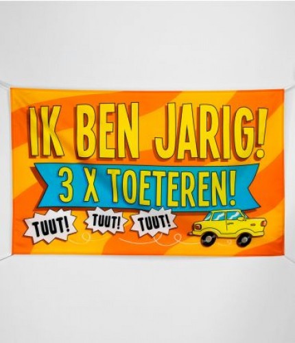 Gevelvlag XXL Ik ben Jarig 90 x 150 cm