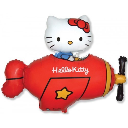 Folieballon Hello Kitty Plane Red 81 cm