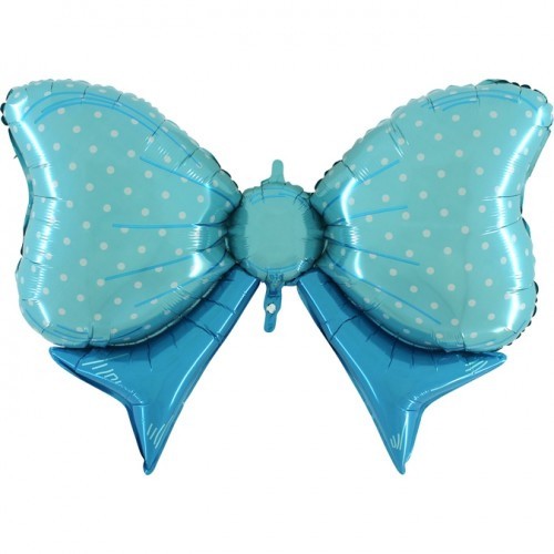 Folieballon vlinderstrik blauw 109 cm